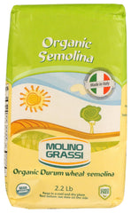 Molino Grassi Organic Semolina Flour bag for authentic Italian baking at home.