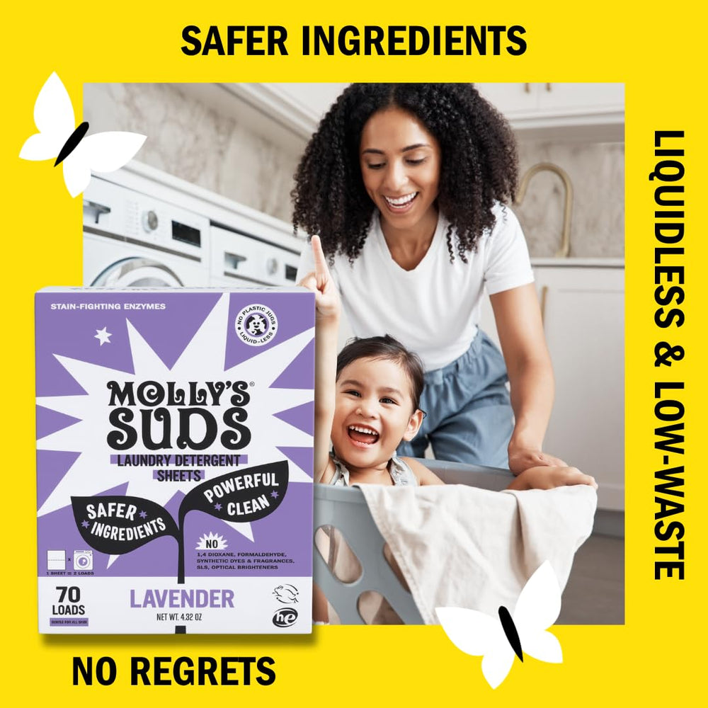 Molly's Suds travel pack scene illustrates on-the-go laundry solution.