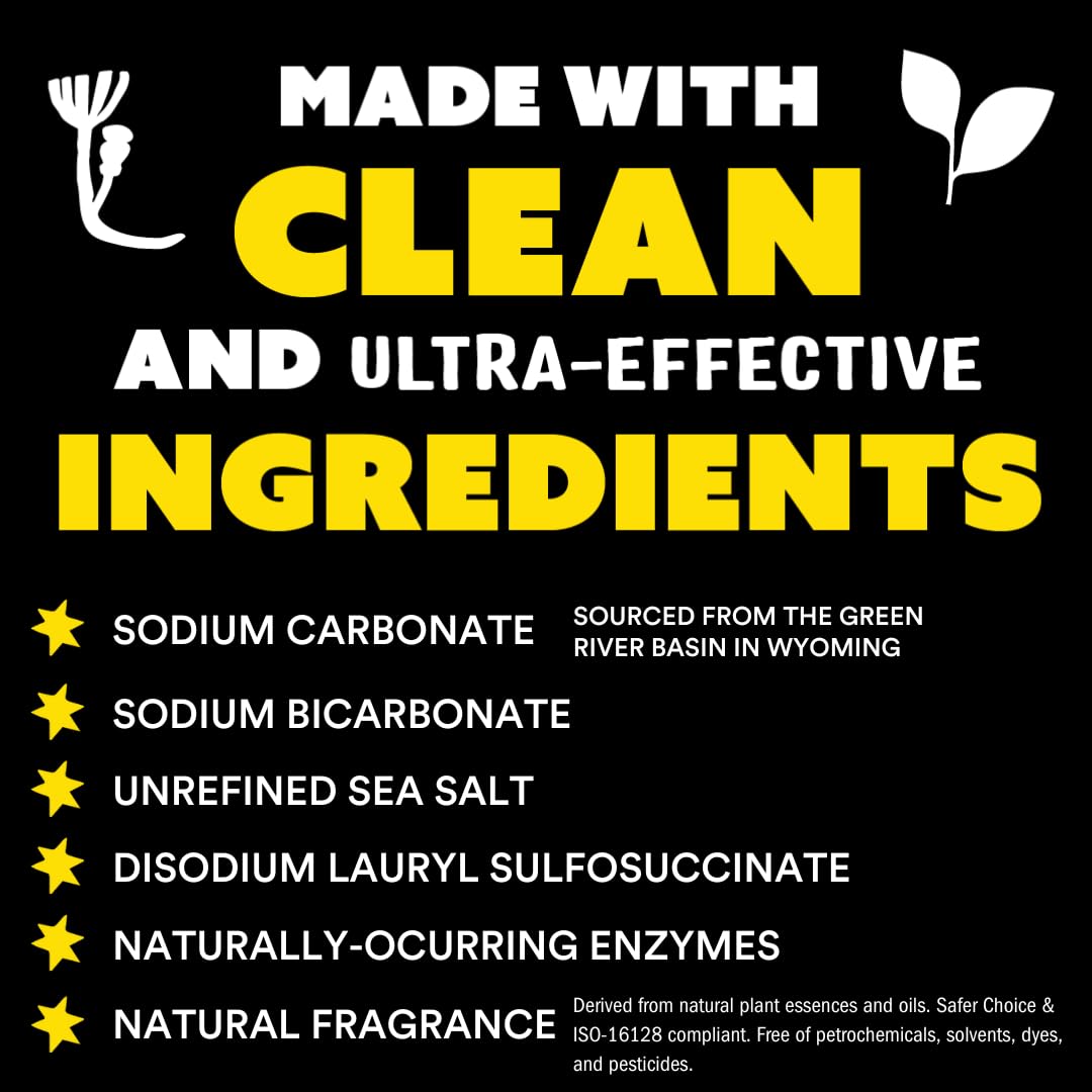 Molly's Suds Lavender powder dissolving in water for quick cleaning.