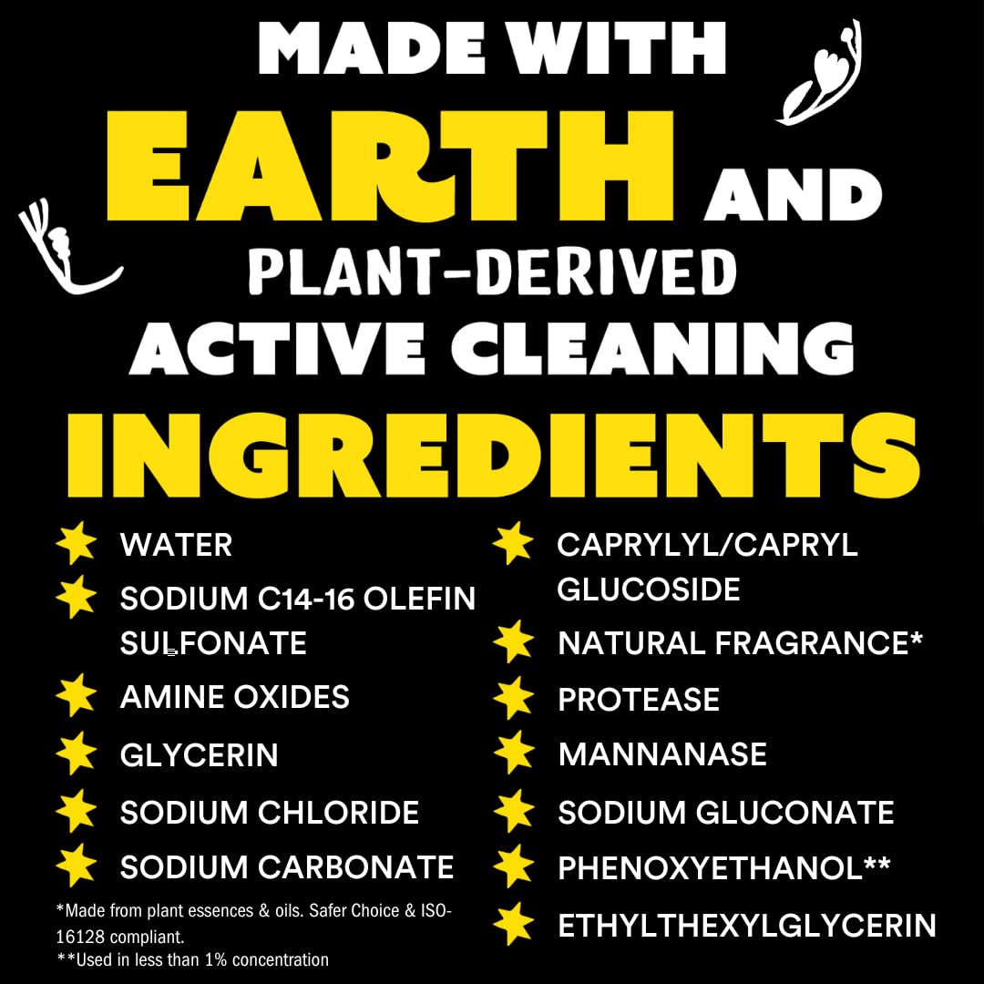 Molly's Suds 2x concentrated formula for efficient cleaning and less rinsing.