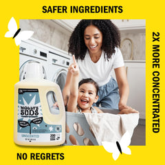 Molly's Suds unscented formula label emphasizes fragrance-free, skin-friendly cleaning.