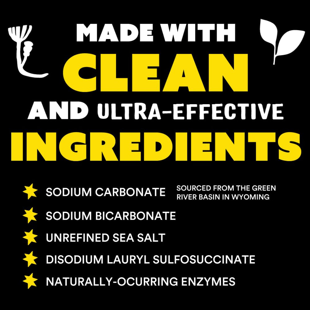 Molly's Suds Unscented Super Powder stain removal demo showing reliable spot tackling