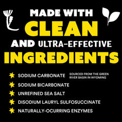 Molly's Suds Unscented Super Powder stain removal demo showing reliable spot tackling