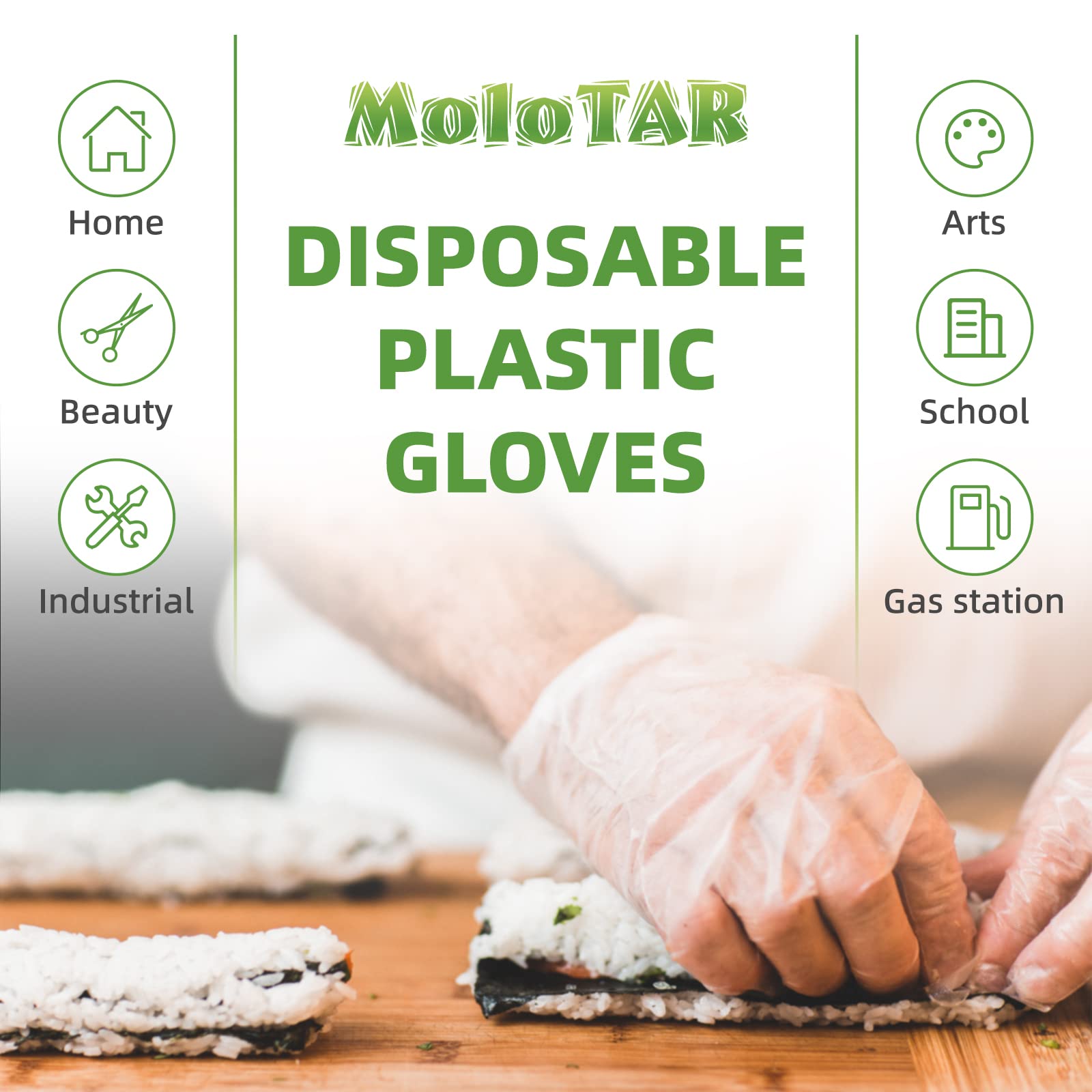MoloTAR car-wash gloves protect hands during vehicle cleaning.