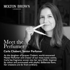 Molton Brown ingredients list image shows cypress, sea fennel, cardamom notes.