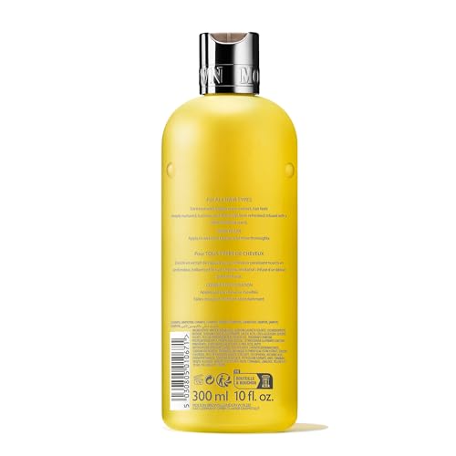 Molton Brown Purifying Shampoo lather on wet hair delivers revived fragrance
