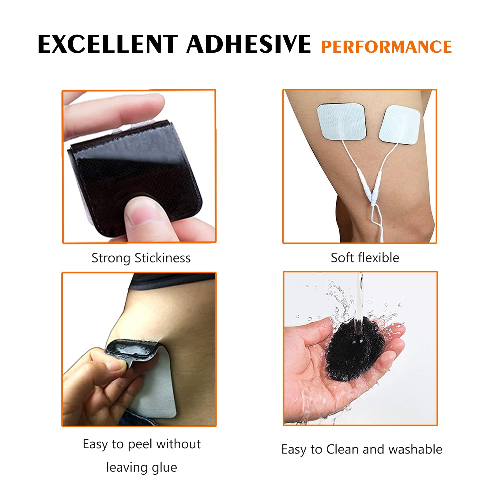 Molufeibe SM Electrodes 24PCS latex-free pads prevent irritation during use.