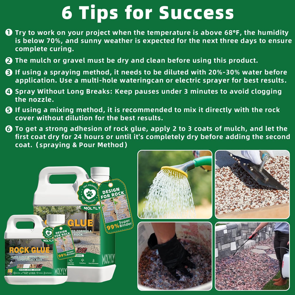 MOLYLY Rock Glue finished garden edge looks tidy and low-maintenance.