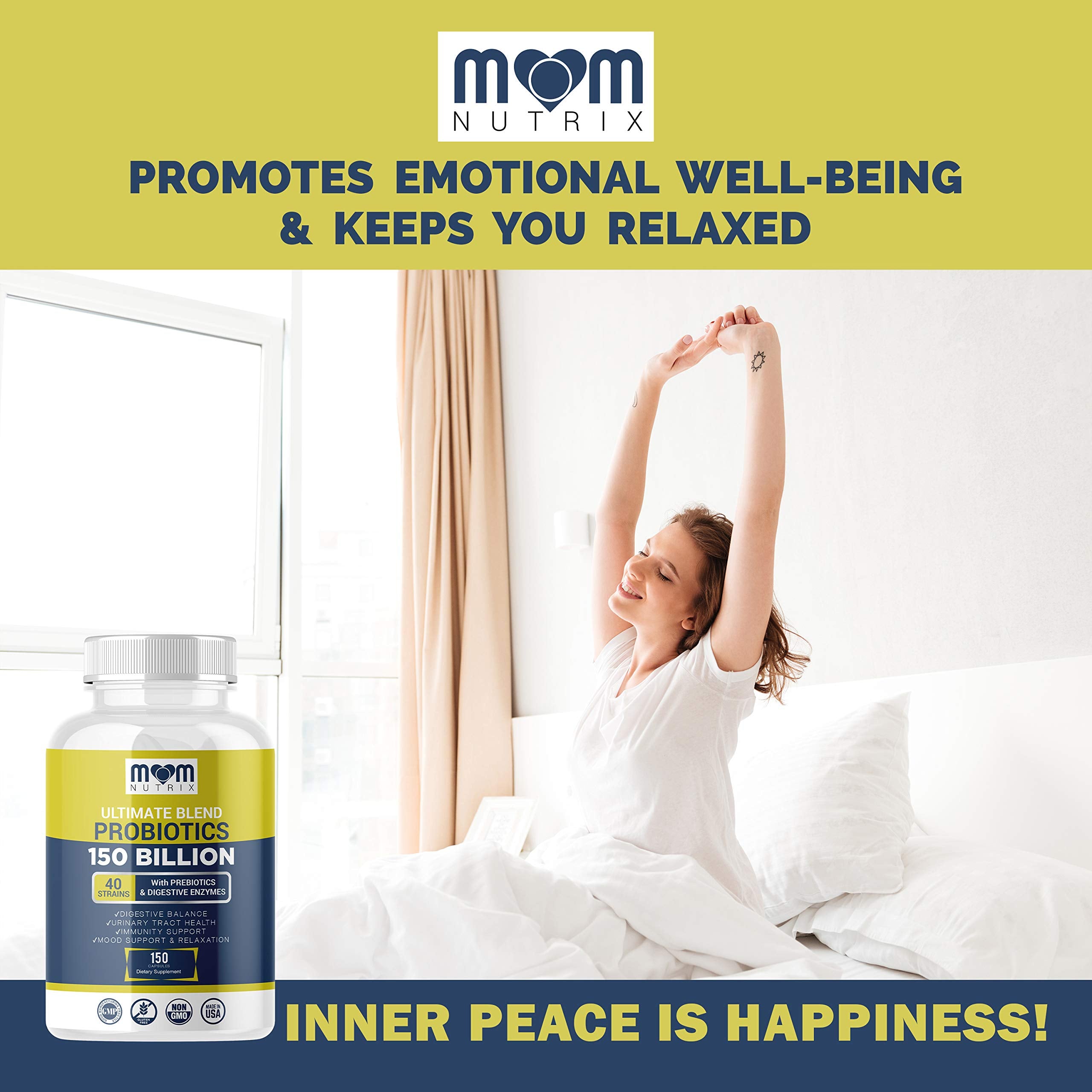 MOM NUTRIX includes organic prebiotic fiber and digestive enzymes for comfort.