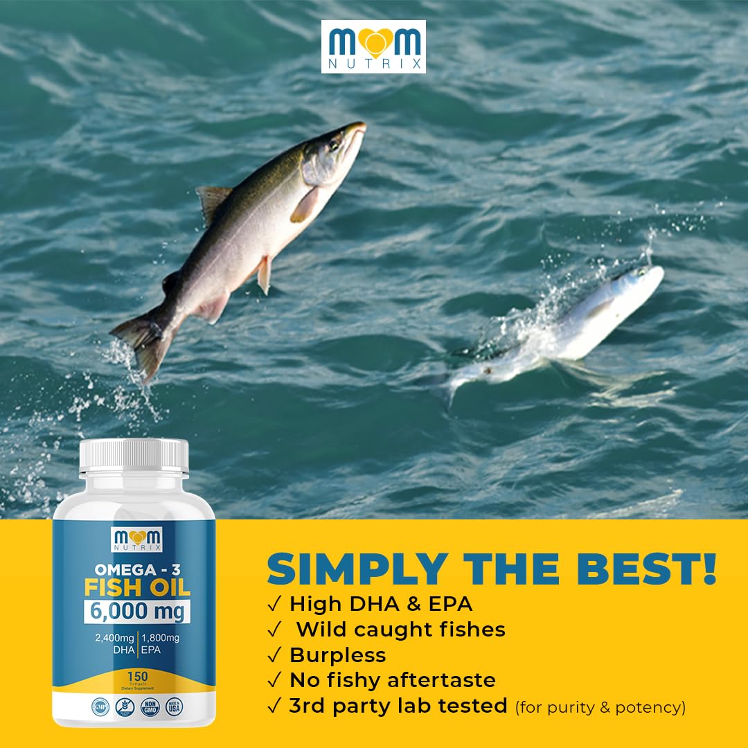 MOM NUTRIX wild-caught fish-oil bottle illustrating natural sourcing