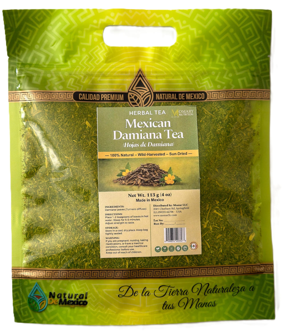 MOMARY NUTRITION Mexican Damiana Tea leaves for a calming daily wellness ritual.