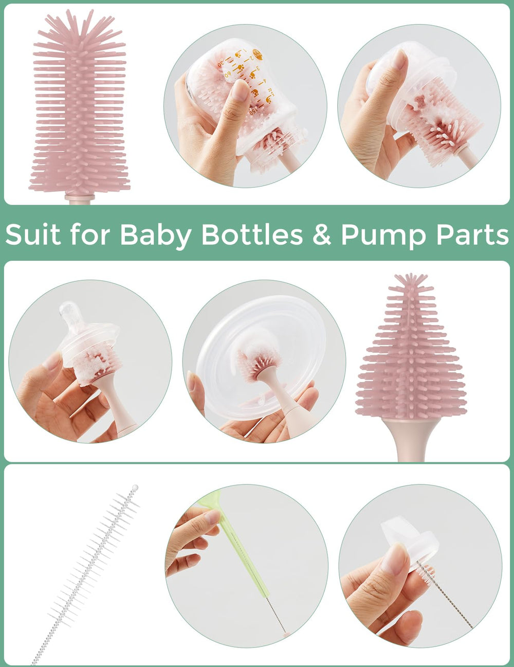 Momcozy 360-degree cleaning covers hard-to-reach bottle angles
