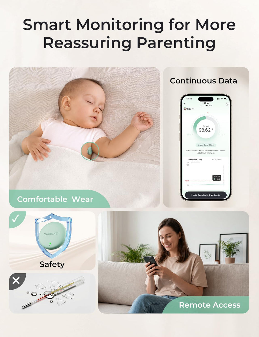 Momcozy 3M hypoallergenic sticker ensures skin-friendly wear.