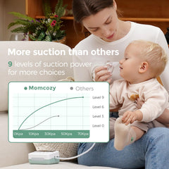 Momcozy 70 kPa suction levels highlight strong yet gentle nasal clearing for infants.