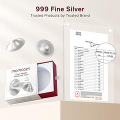 Momcozy 999 silver nipple shield nickel-free and hypoallergenic for sensitive skin.