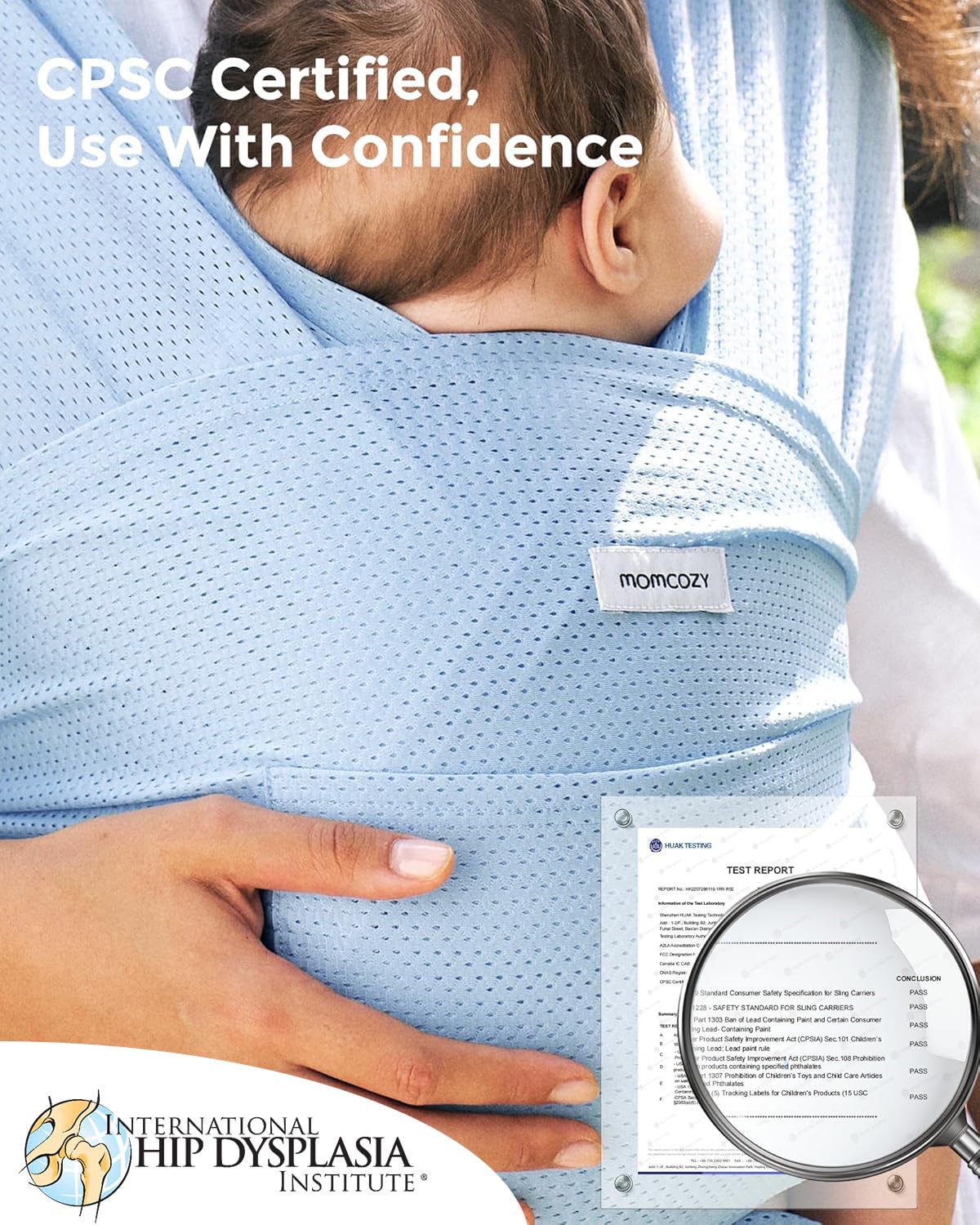 Momcozy adjustable ring wrap provides quick secure fit for every caregiver.