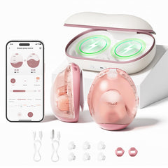 Momcozy Air 1 Ultra-Slim design shown discreetly under clothing for comfortable pumping.