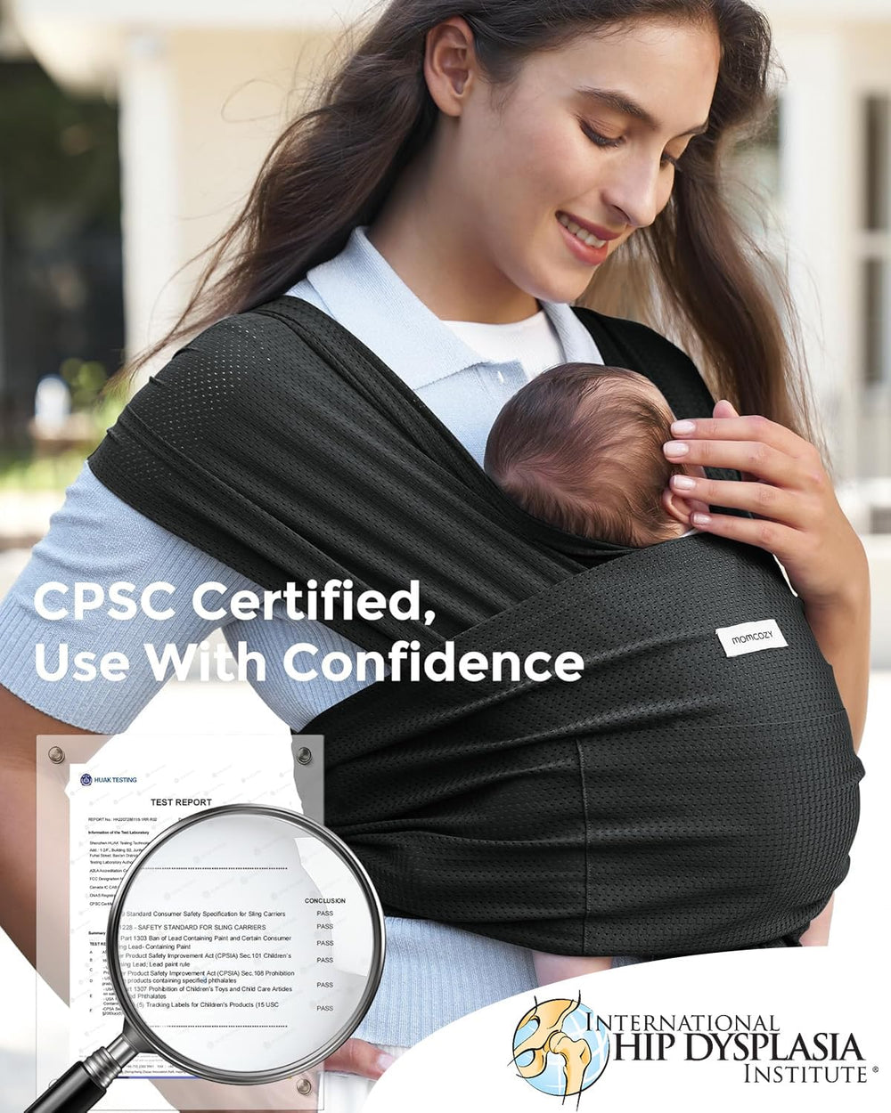 Momcozy AirMesh ring-adjustment demonstrates universal fit for all body types