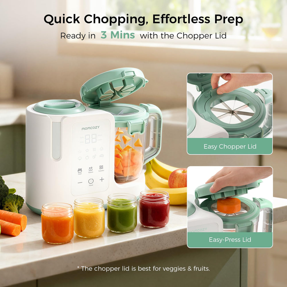 Momcozy AutoMeal batch cooking use case with multiple servings.