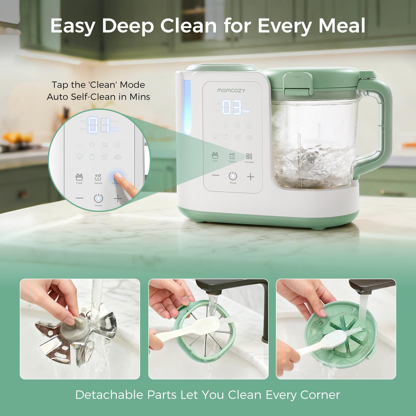Momcozy AutoMeal BPA-free materials ensure safe food prep.