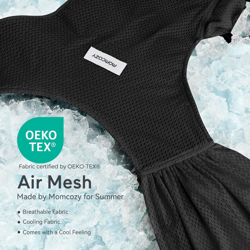 Momcozy AirMesh at the beach for breathable cooling during summer outings