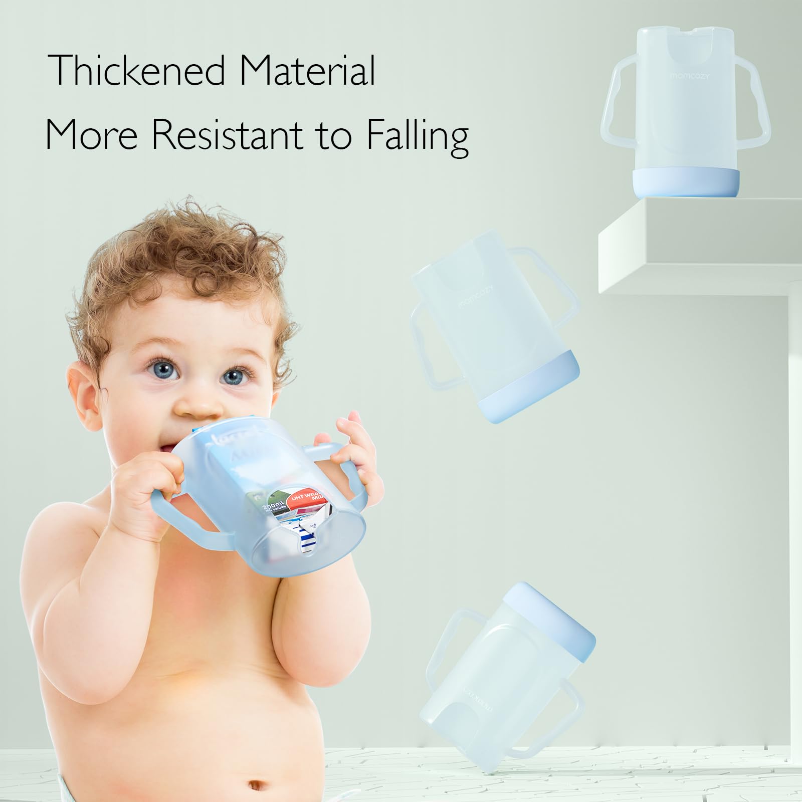 Easy-grip Momcozy pouch holder aiding independent feeding