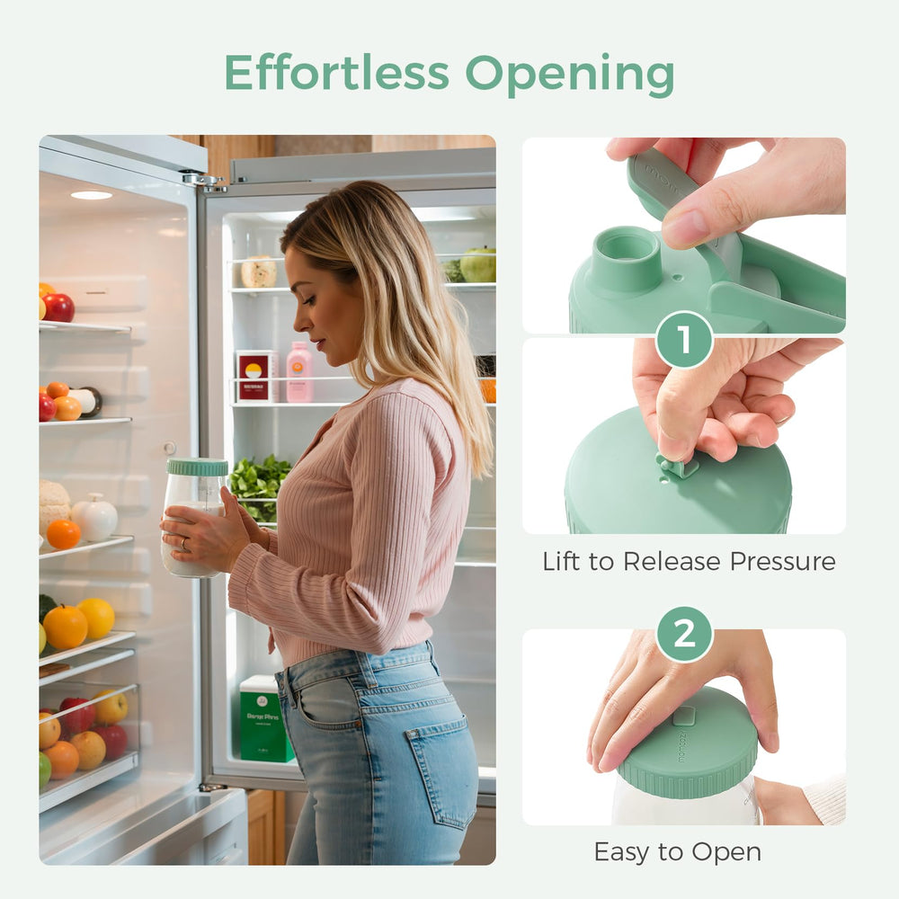 Momcozy borosilicate glass pitcher resists temperature changes safely.