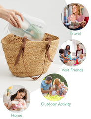 Momcozy detachable heads for bottles, pumps, and nipples.
