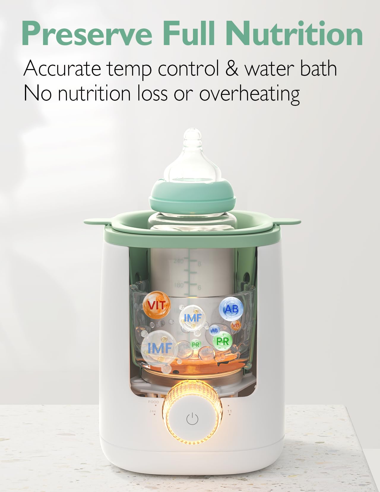 Momcozy bottle warmer night light glows softly for late feeds