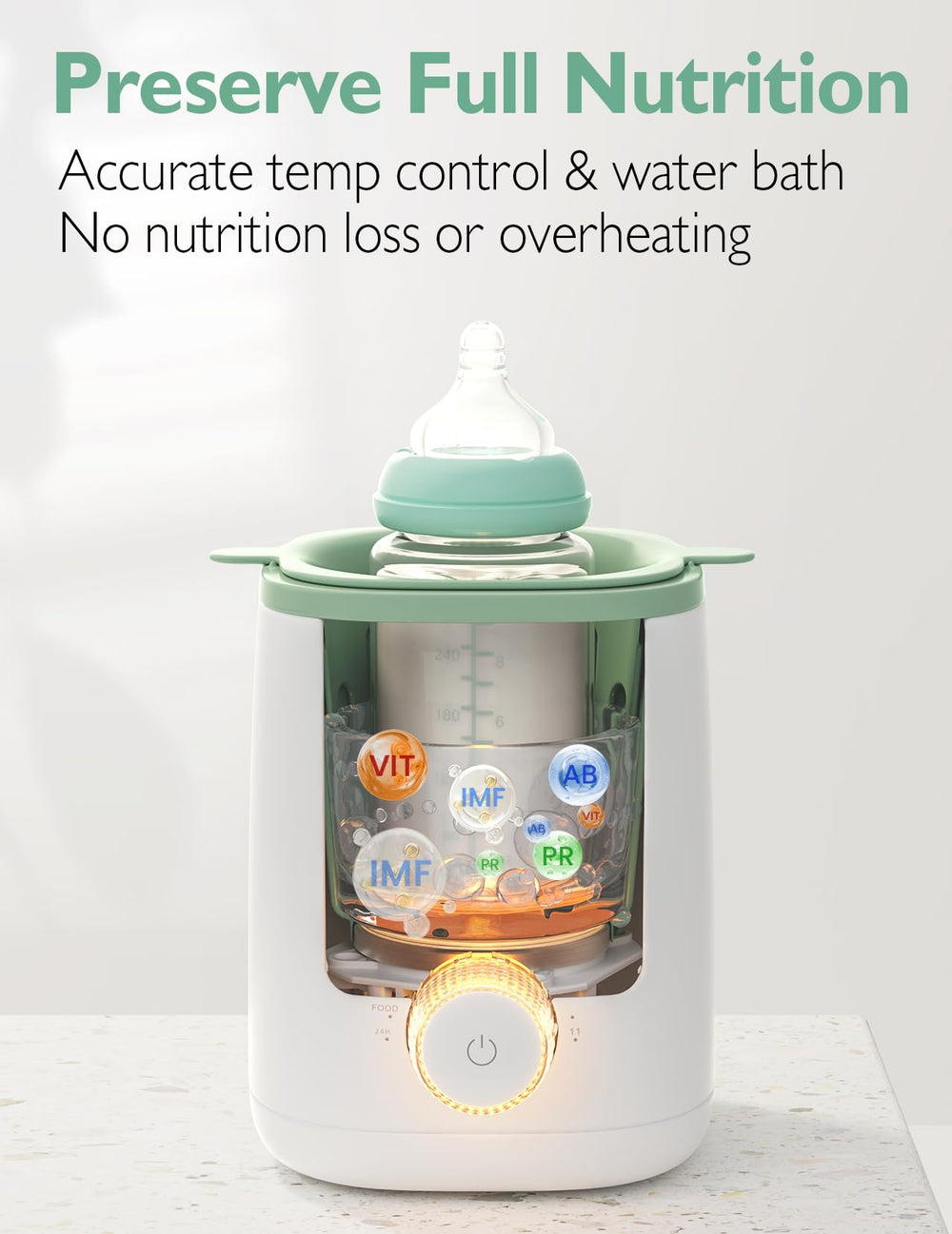 Momcozy bottle warmer night light glows softly for late feeds