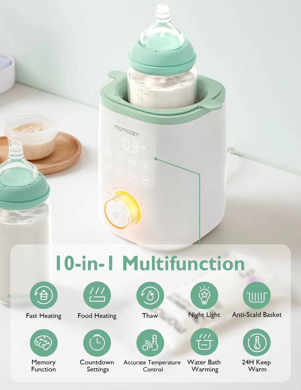 Momcozy warmer one-touch operation for quick heating