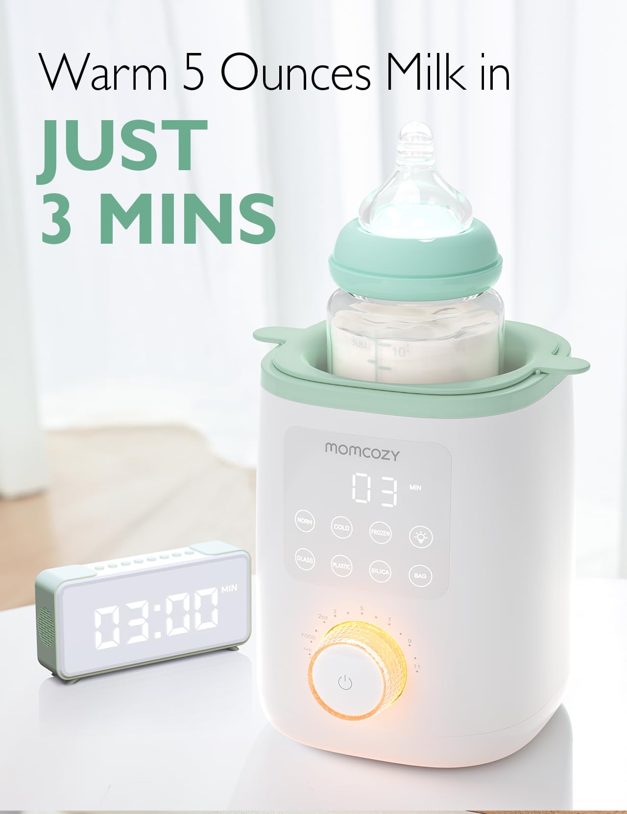 Momcozy warmer uses water bath heating to warm gently