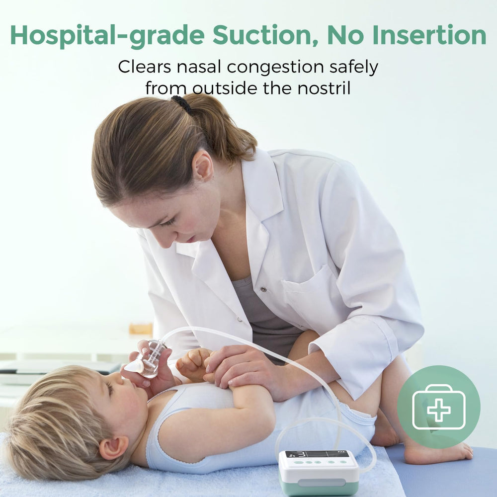 Momcozy BPA-free chamber emphasizes chemical-free contact with baby's nose.