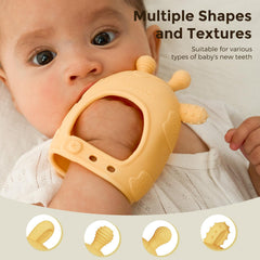 Momcozy BPA-free silicone teether designed for safe baby chewing.