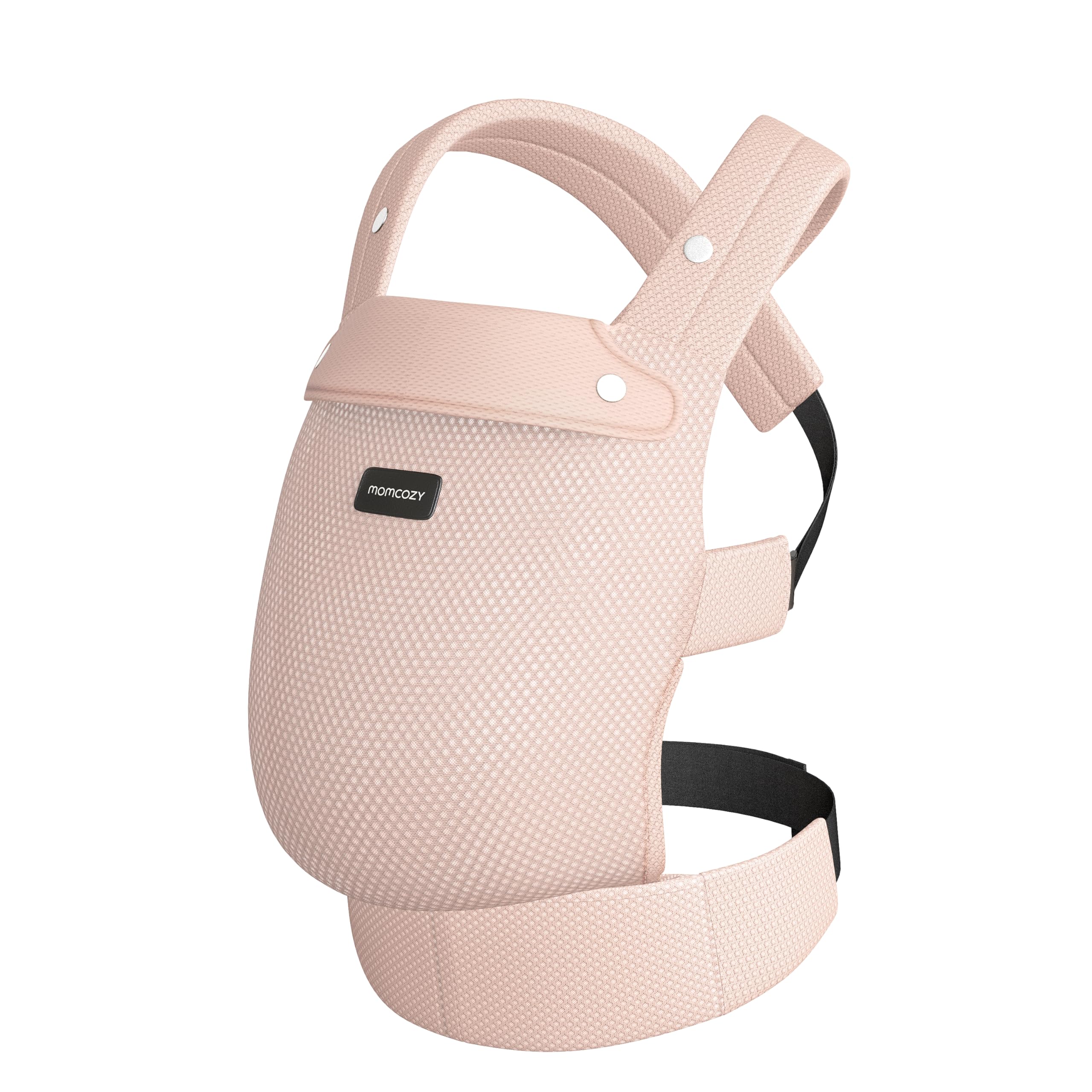 Thickly padded shoulders and waist straps on Momcozy carrier for a personalized fit