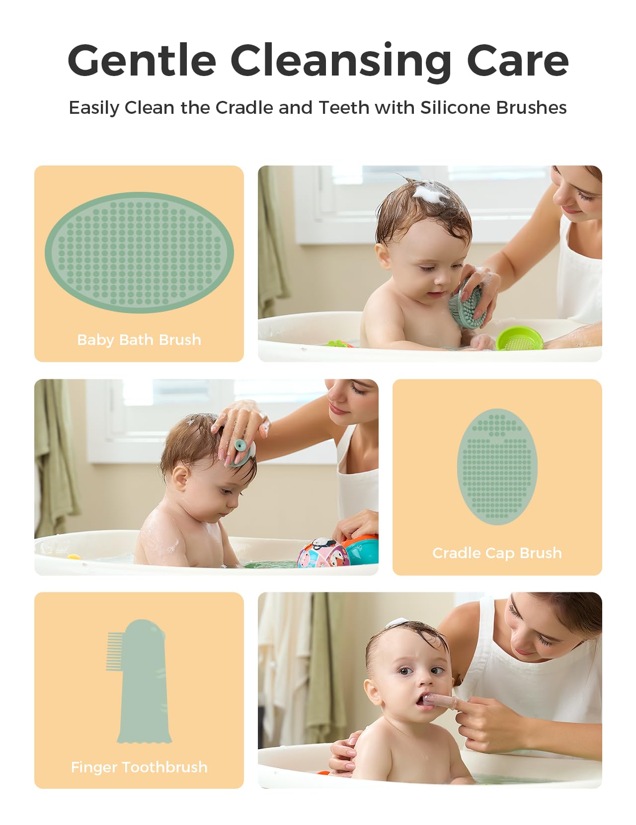 Momcozy Core soft bath brush for gentle cleansing