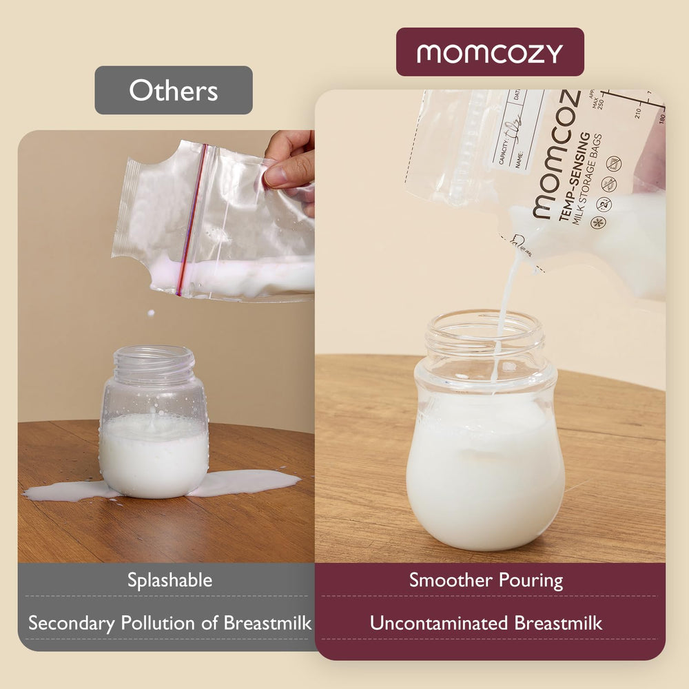 Momcozy double-seal design protects milk during freezing and transport.