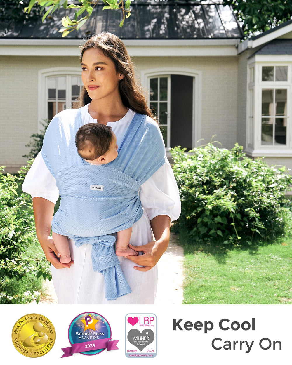 Momcozy ergonomic shoulder comfort reduces strain during long carries.