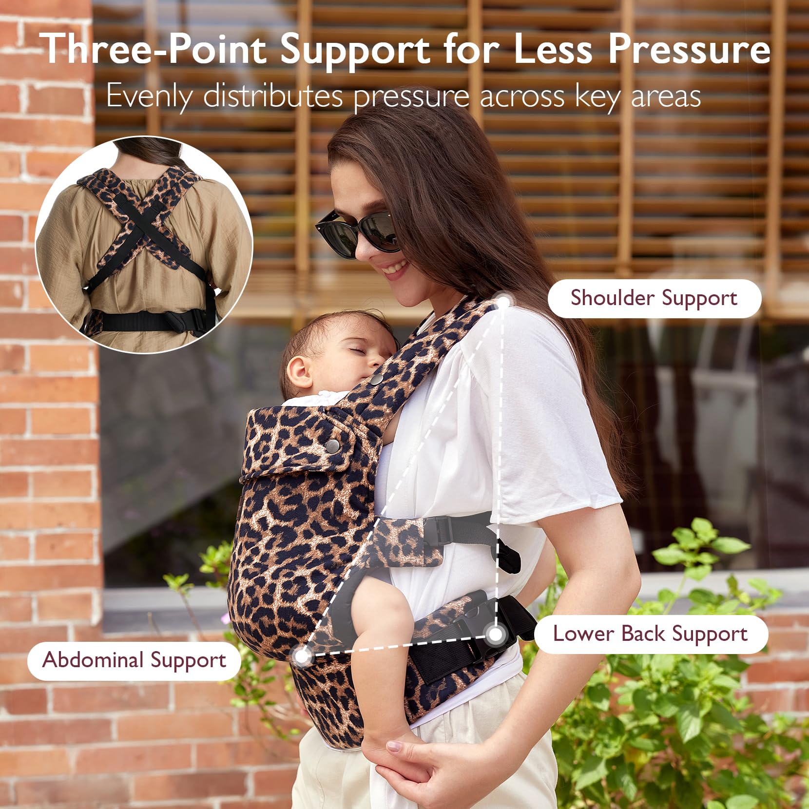 Momcozy EVA lumbar support emphasizes back comfort during extended wear.