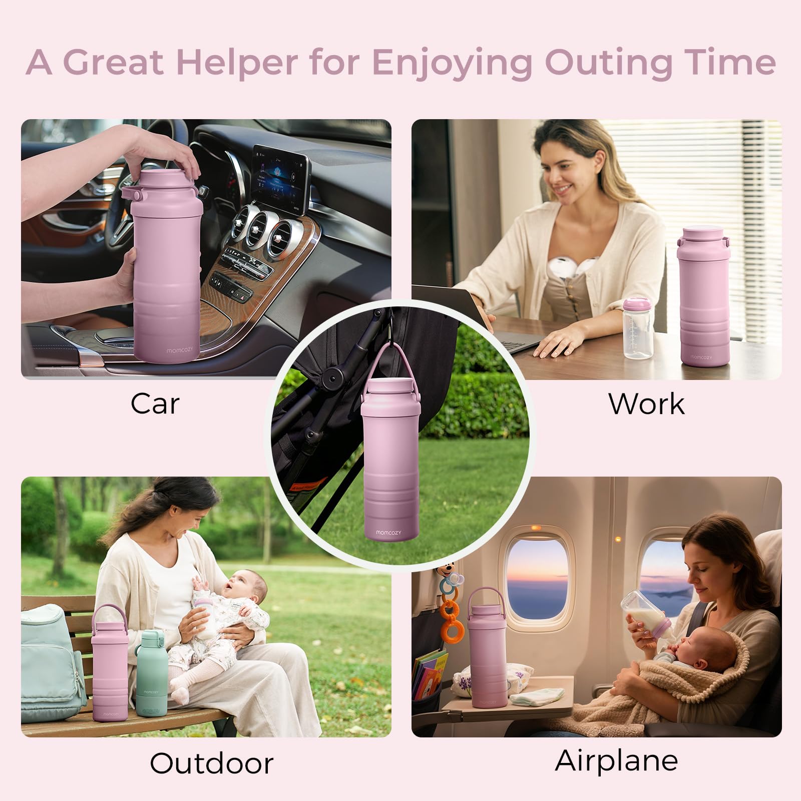 Momcozy extra storage bottles and nipples available to customize the setup.