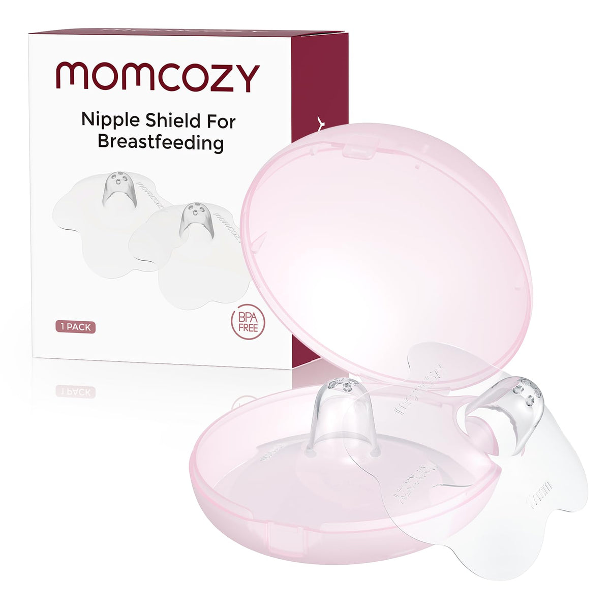 Momcozy flower-design nipple shield front view in 17mm for comfortable feeding