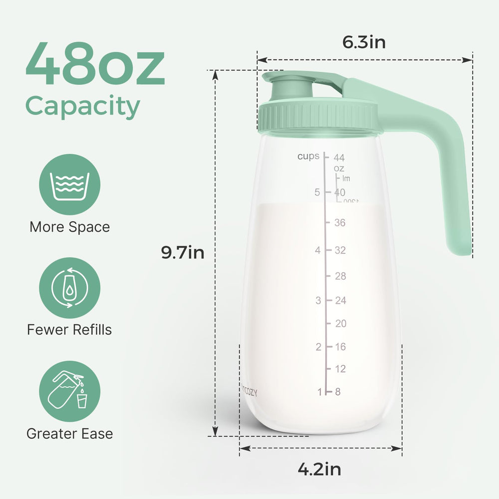 Momcozy Glass Breast Milk Pitcher heat-resistant design for safe hot transfers