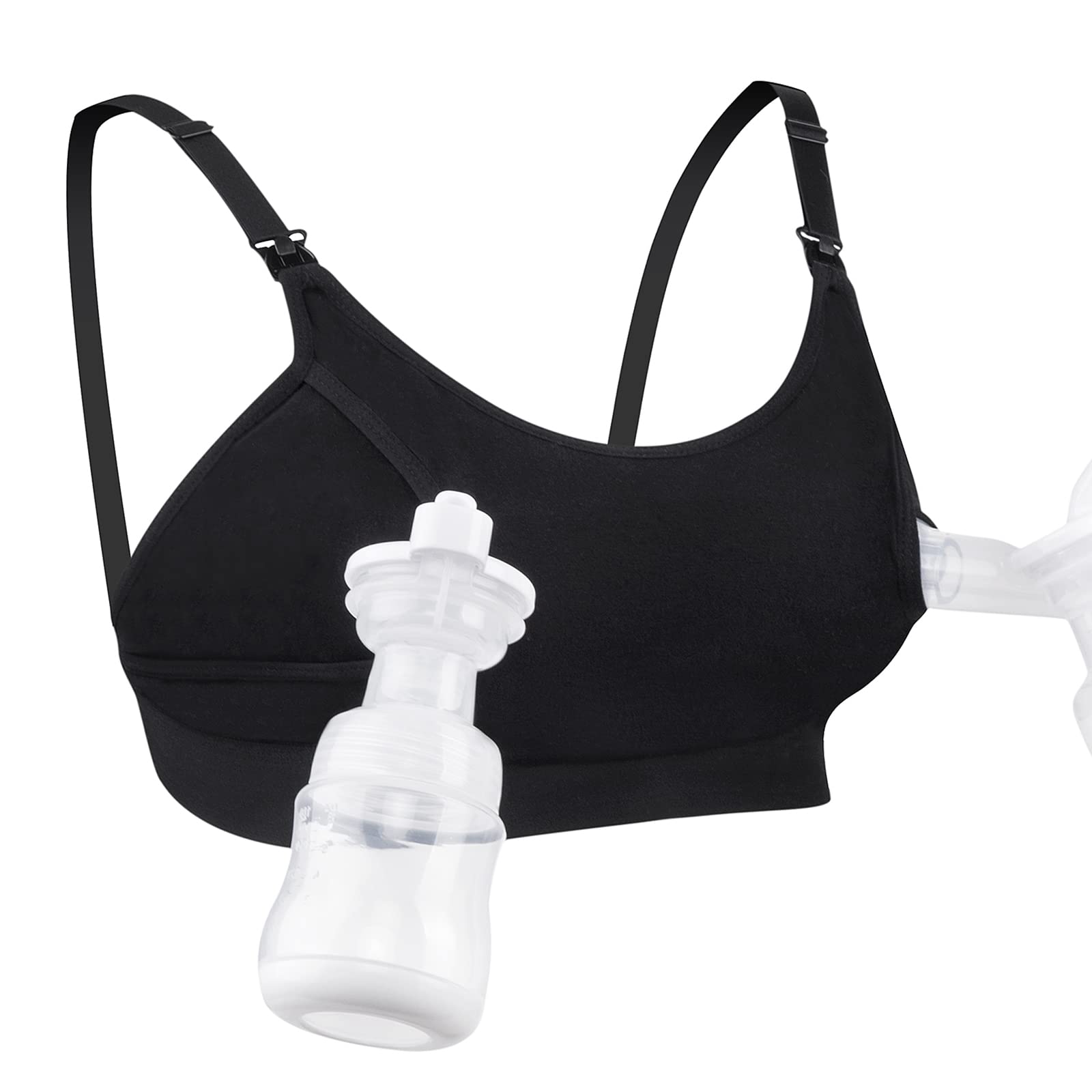 Momcozy hands-free pumping bra featuring detachable clip design for easy feeding privacy.