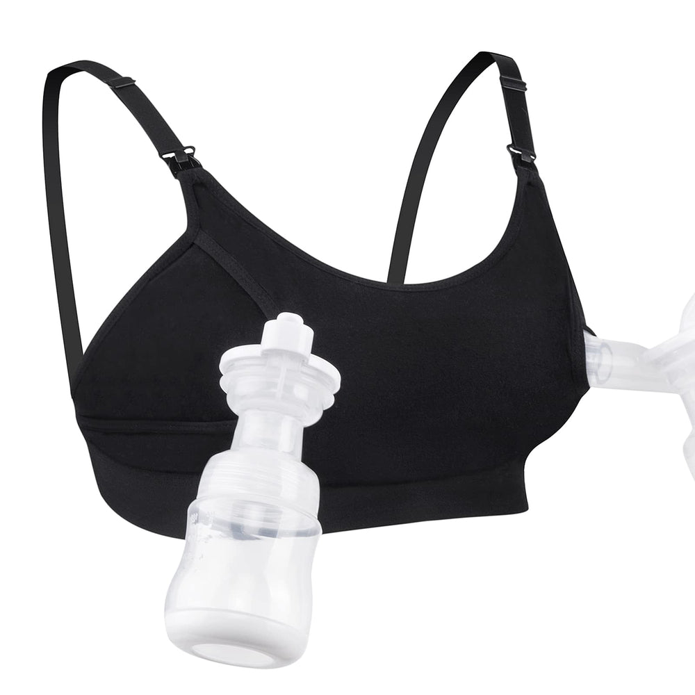 Momcozy hands-free pumping bra featuring detachable clip design for easy feeding privacy.