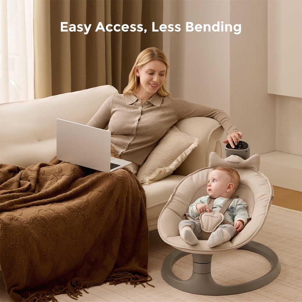 Momcozy height-adjustable stand for easy access and visibility