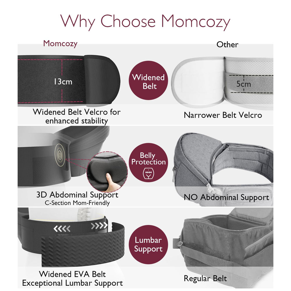 Momcozy hip seat offers a feeding position for on-the-go meals