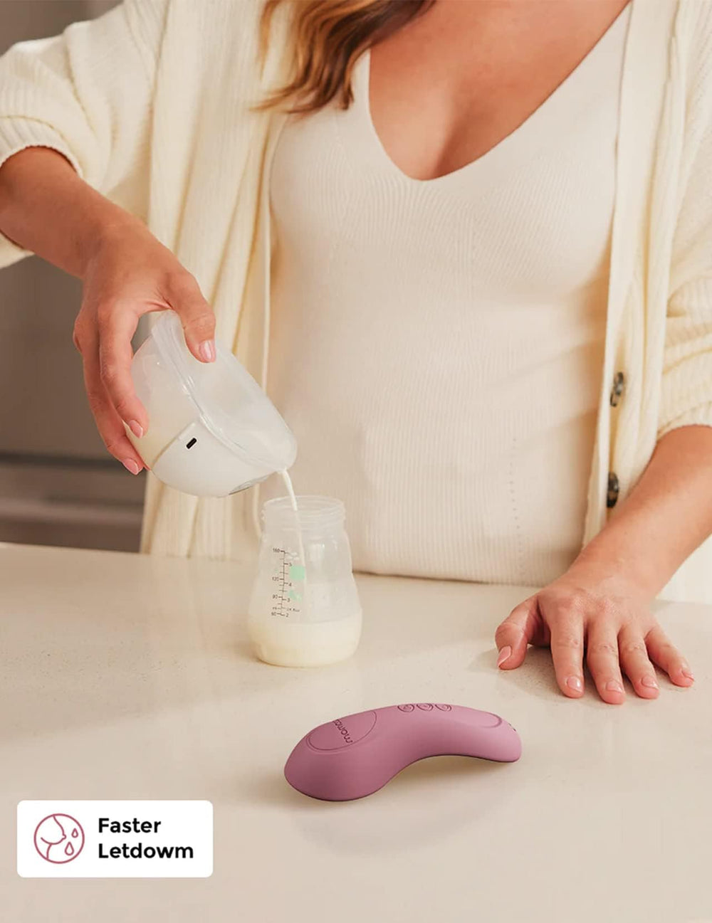Momcozy waterproof design can be used in the shower.