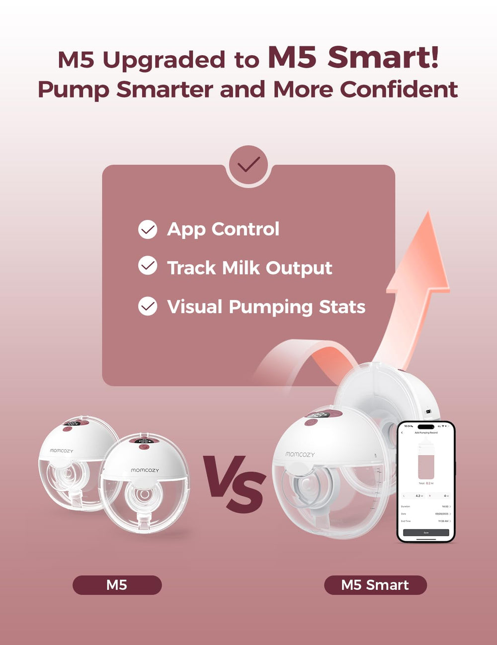 Momcozy M5 discreet wearable pump fits inside the bra for on-the-go pumping.
