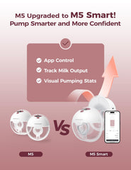 Momcozy M5 discreet wearable pump fits inside the bra for on-the-go pumping.