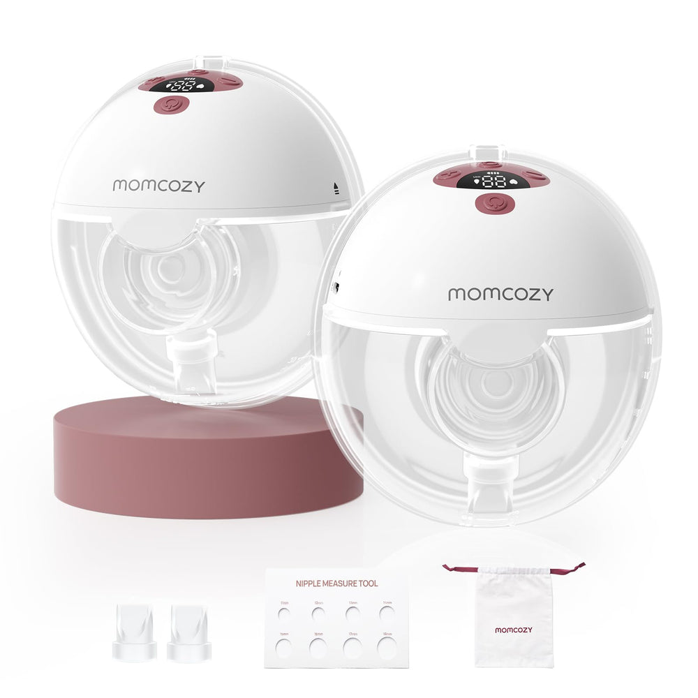 Momcozy M5 Lite with DoubleFit flange for comfortable, discreet pumping.